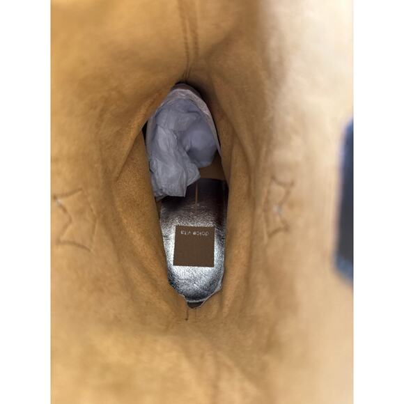 Dolce Vita Landen Western Boots Electric Blue Women's 8 Leather Mid Calf Pull On - Picture 8 of 13